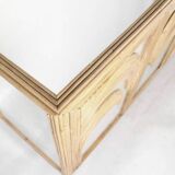 Enfilade « palmiers » en rotin et miroirs