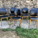 Set of 6 pegasus chairs Baumann skaï black