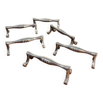 Silver metal knife cutlery holder, 80s design