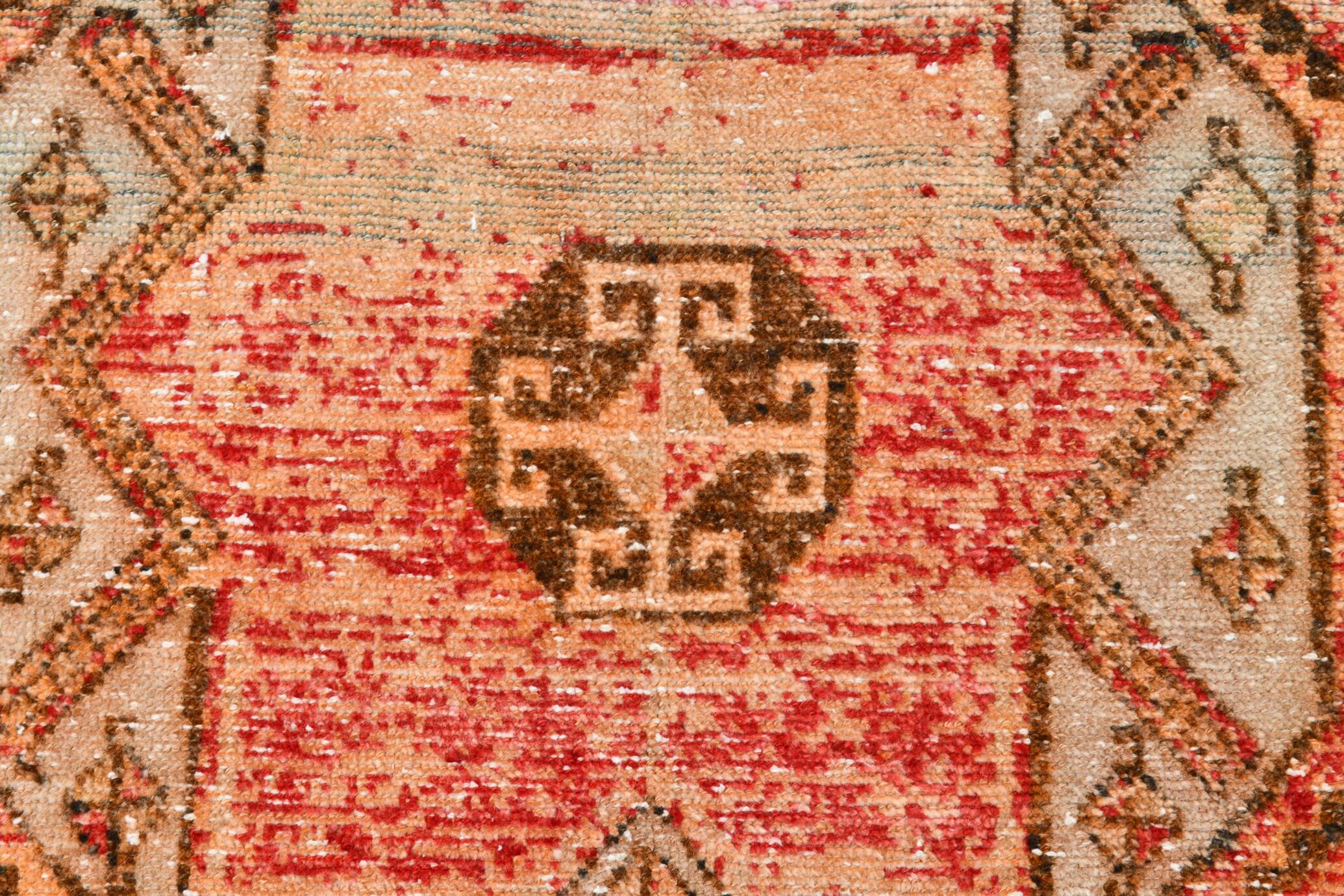 3x10 Peach Orange Handmade Wool Runner Rug, 81x293Cm