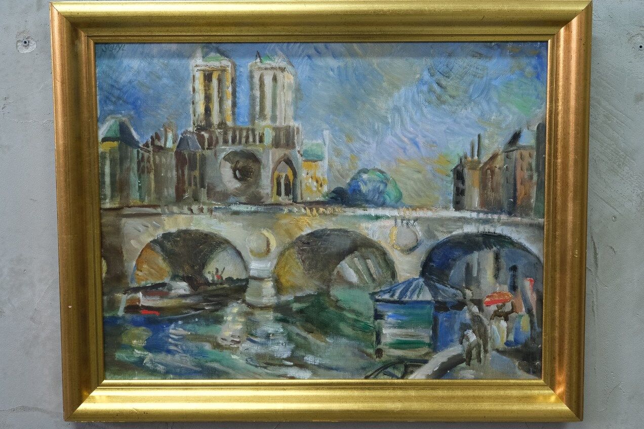 Jules Schyl (1893-1977), Swedish Modern Painting, 1960s, Oil on Canvas, Framed