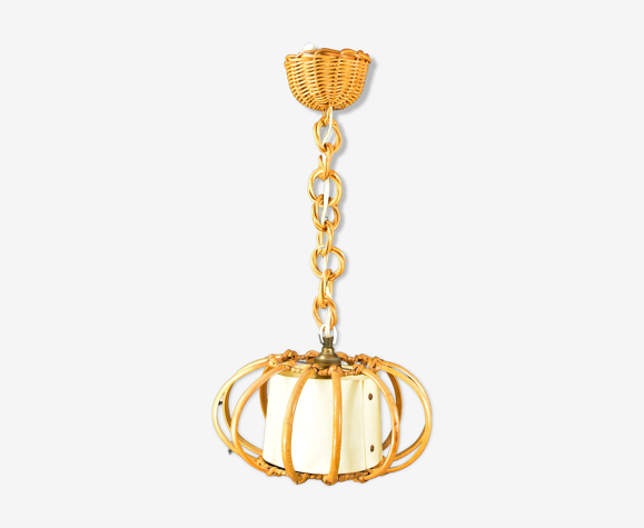 Suspension rotin vintage