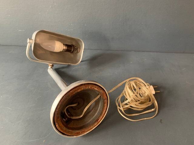 Old art deco aluminum desk lamp, 1920