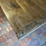 Bistro table in wood and enamelled cast iron