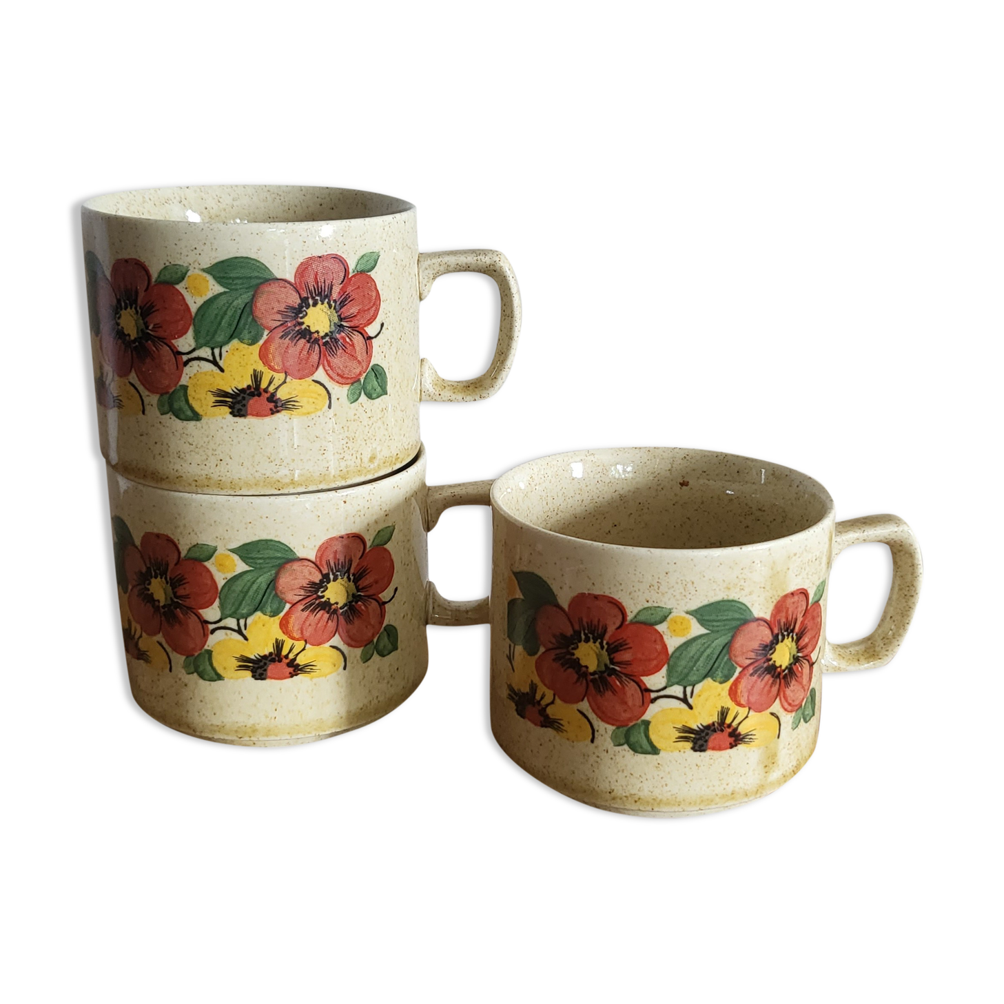 Lot 3 ceramic flower cups