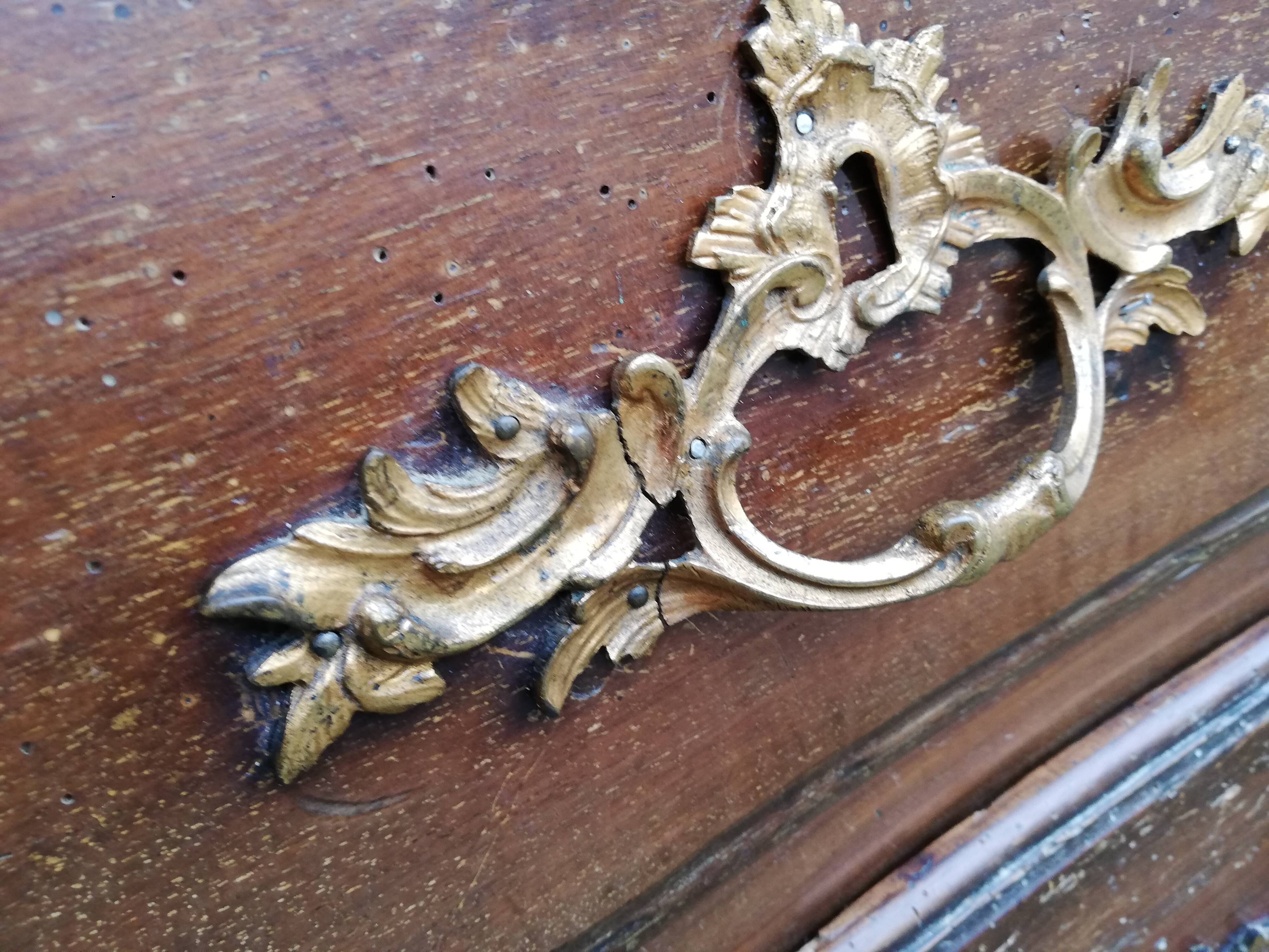 Louis XVI style curved chest of drawers, wooden structure and marble top