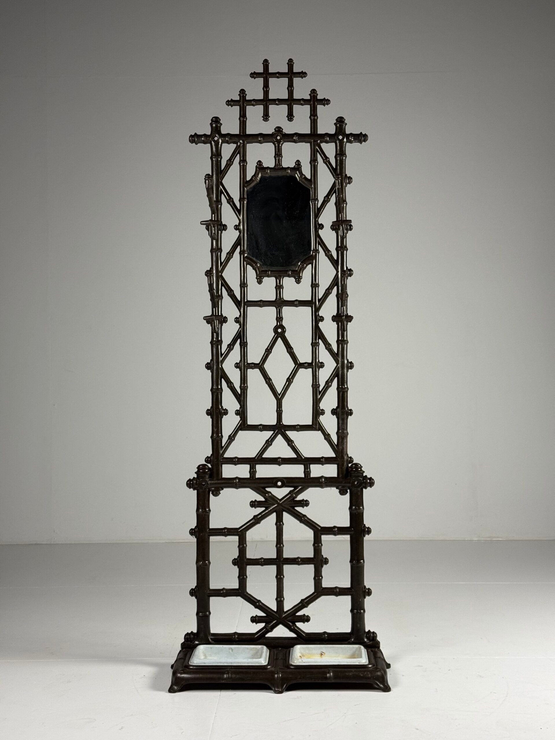 Faux bamboo coat rack cast iron ca. 1890