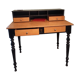Bureau ancien restauré style campagne chic / bicolore noir et bois