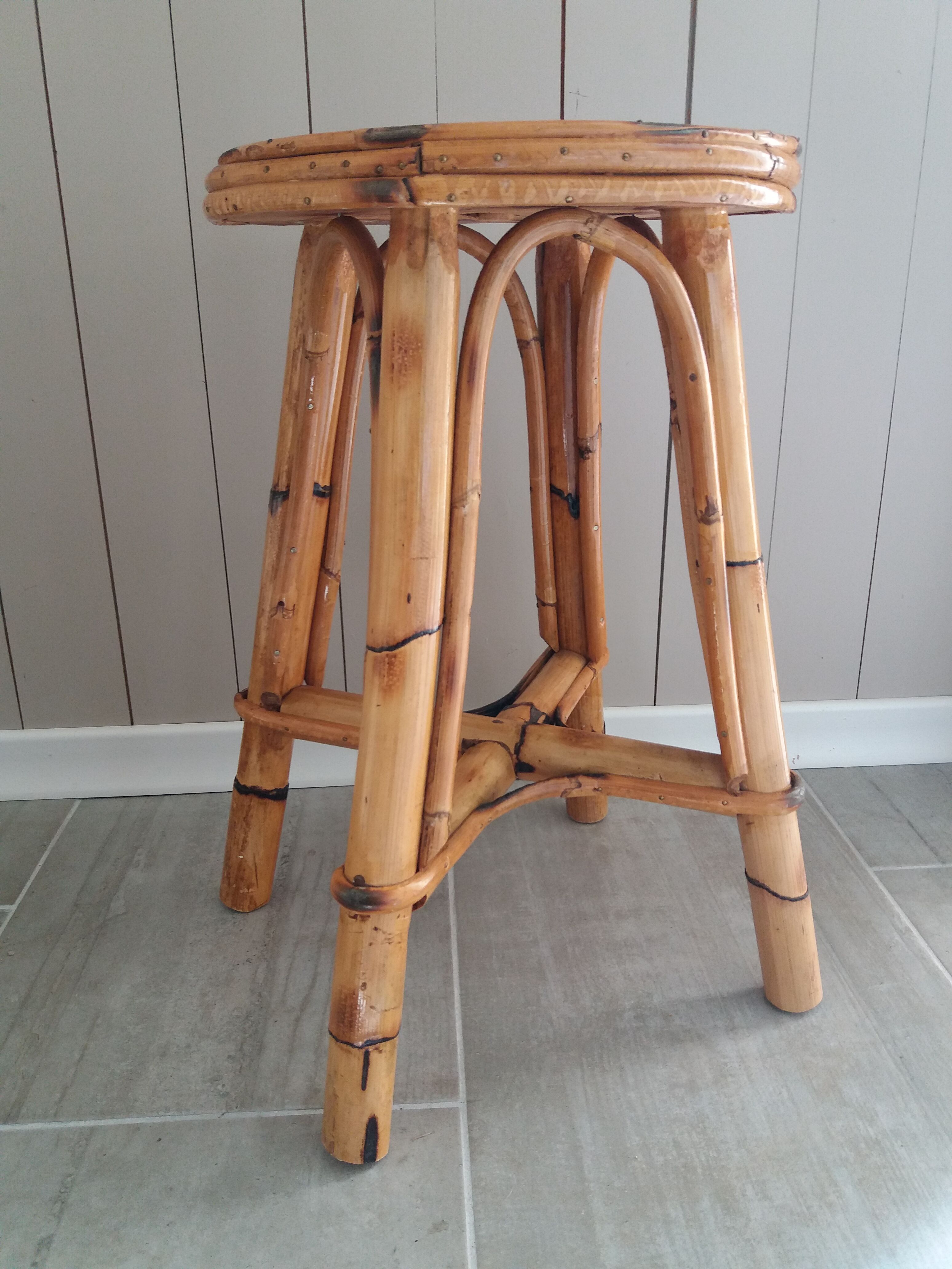 Rattan stool 1960