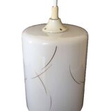 Suspension lustre en opaline et or années 1960