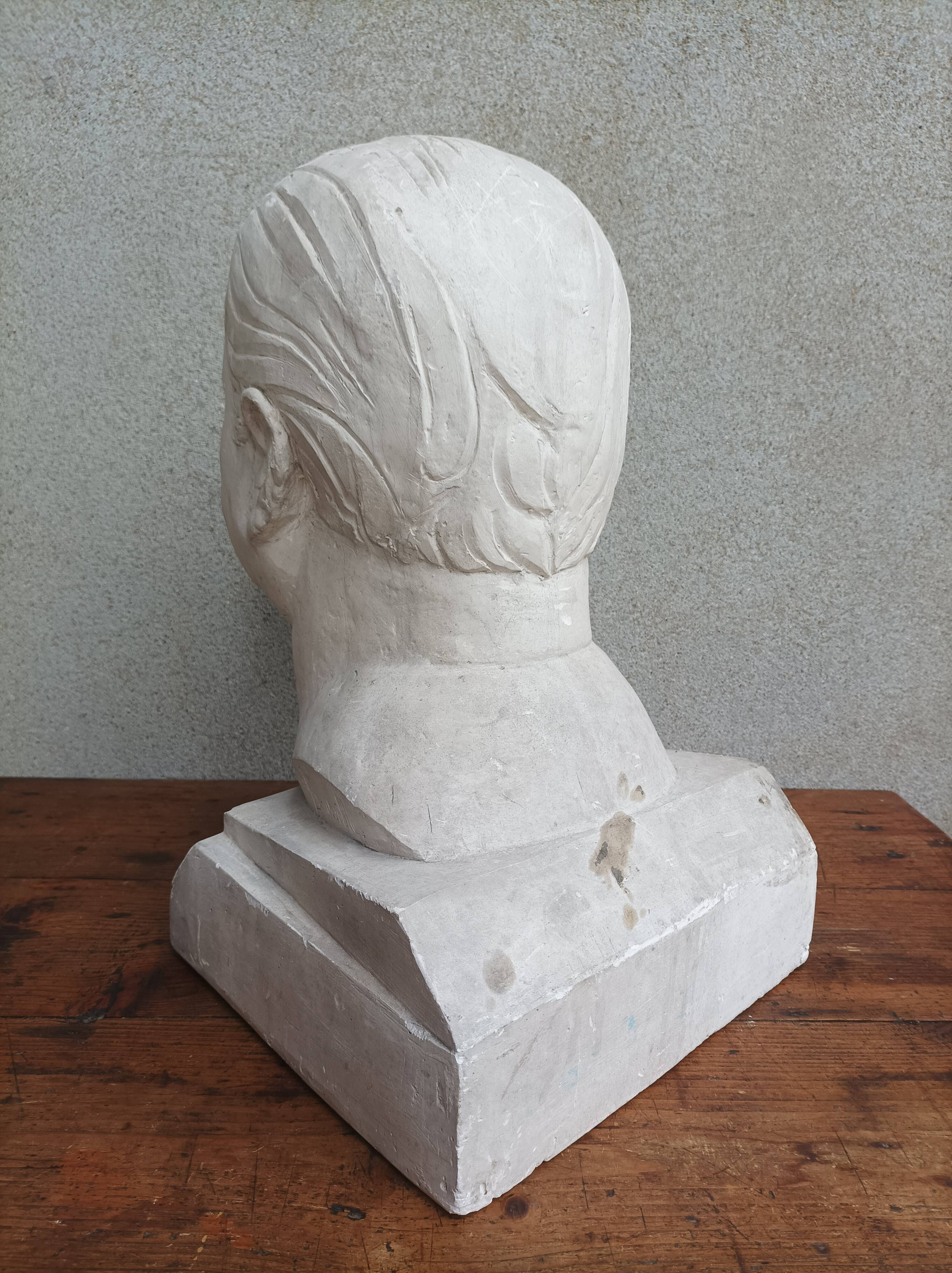Pascal Boureille (1909-1999) Plaster bust signed portrait of a doctor