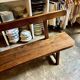 Banc en bois foncé Aranjou années 1980