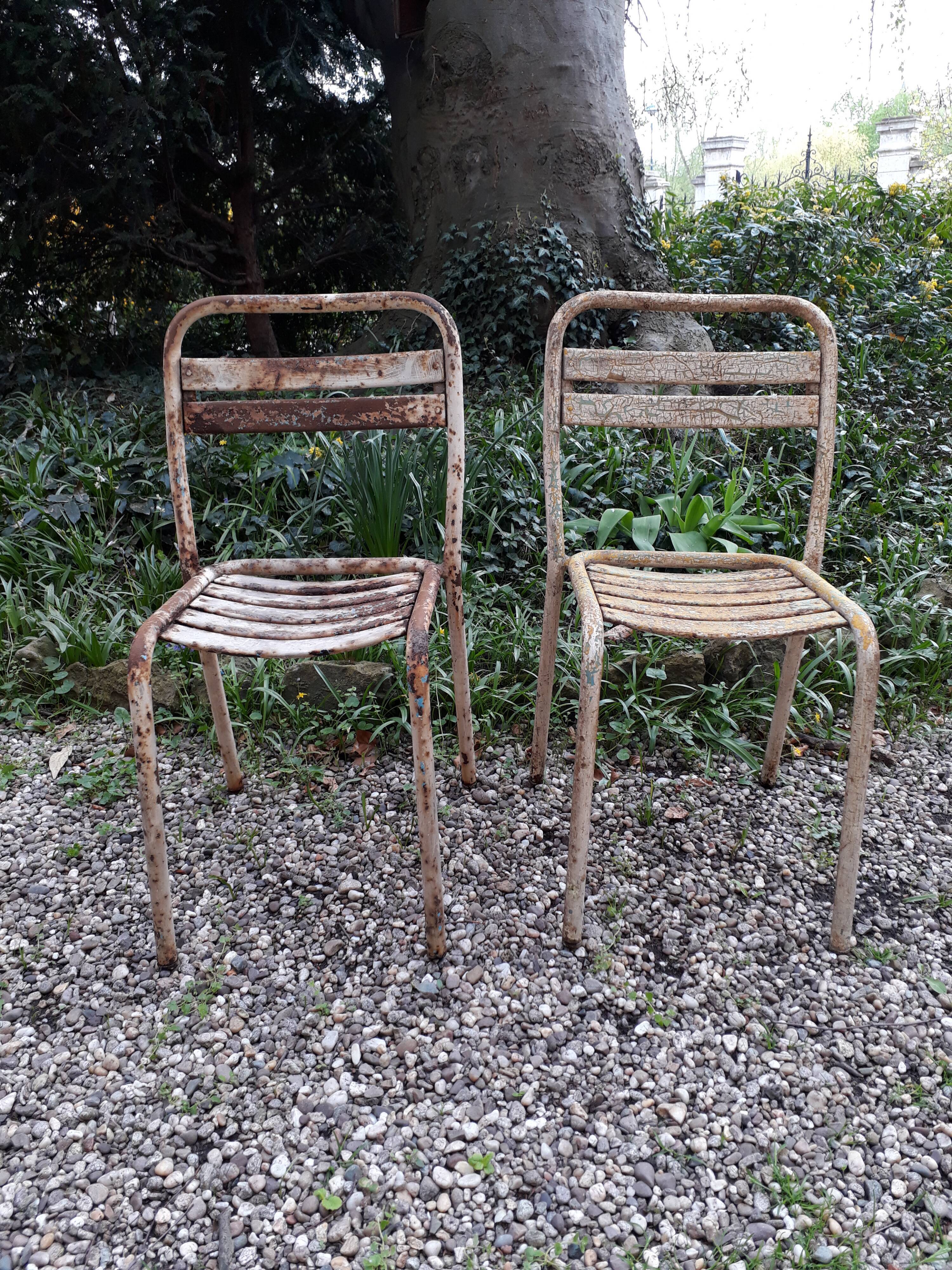 Pair of chairs  metal Tolix T250s to be restored