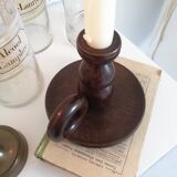 Vintage wooden bedroom candle holder