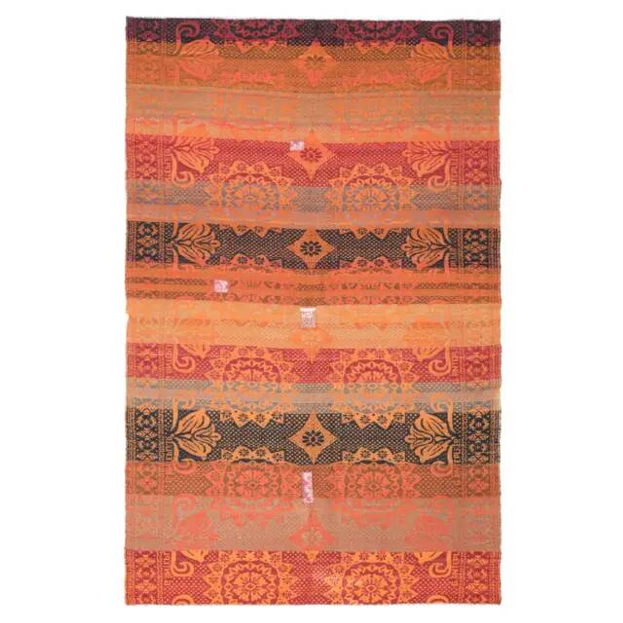 1970s Vintage Turkish Oushak Handmade Wool Cotton Orange Area Rug 182x287