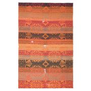 1970s Vintage Turkish Oushak Handmade Wool Cotton Orange Area Rug 182x287
