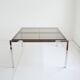 Table à manger chrome et verre fumé Milo Baughman – 1970 – Italie