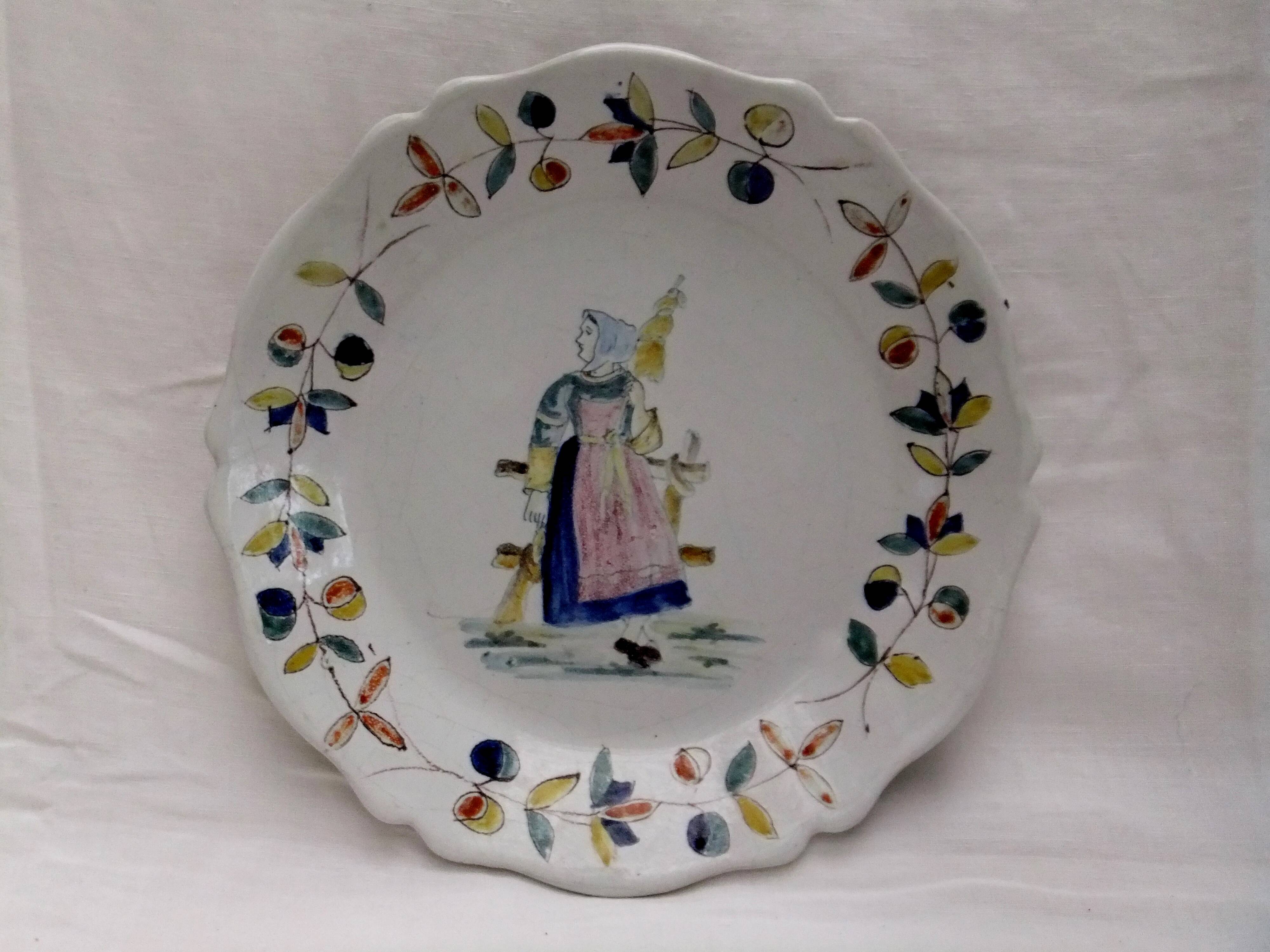 Malicorne plate old tableware character collection
