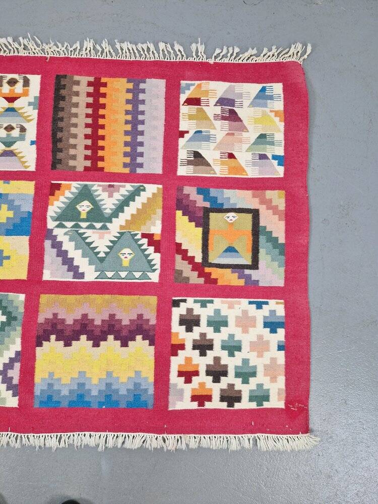 Vintage Abstract Kilim Wall Hanging Rug, 1960s