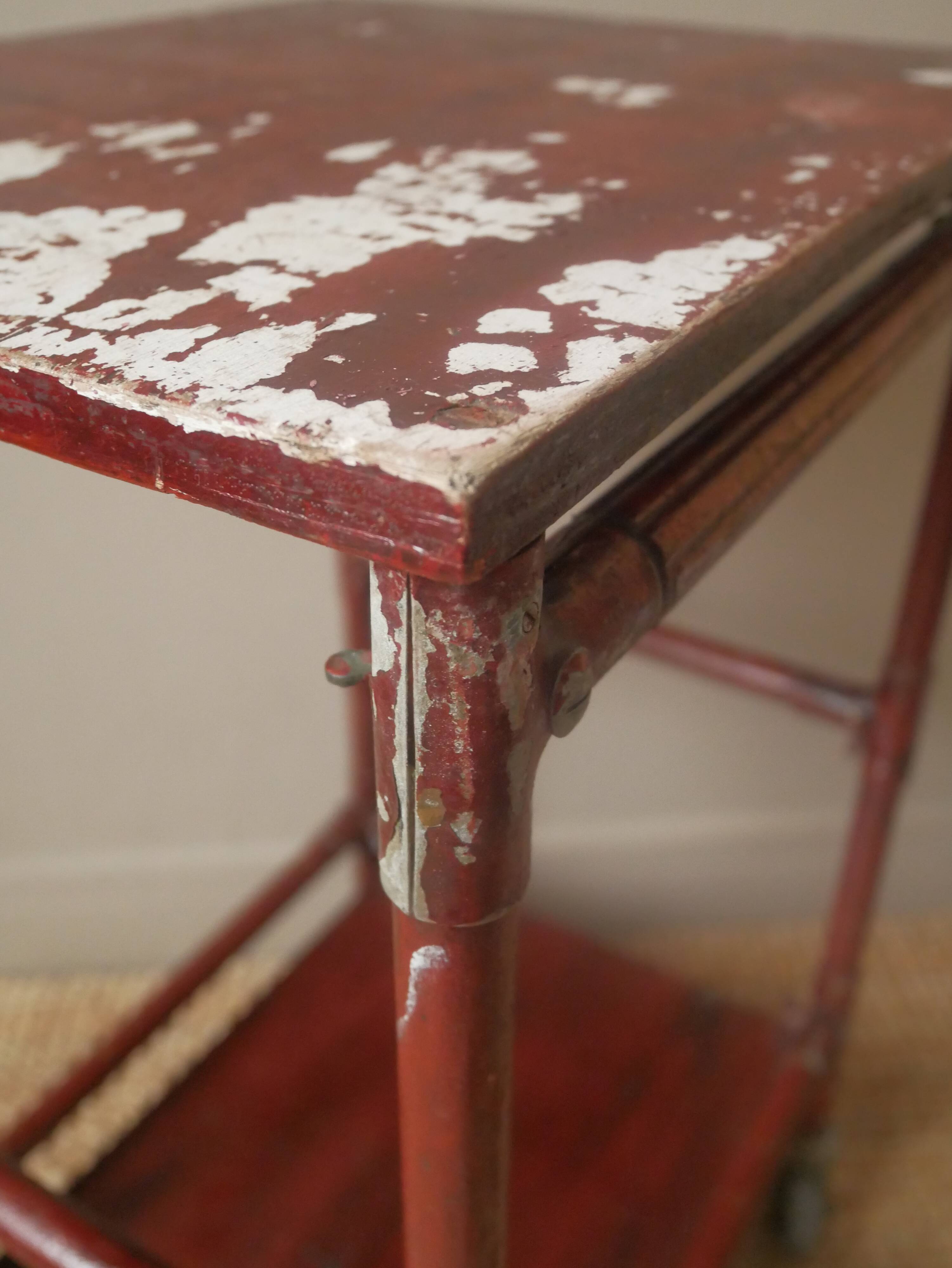 Flea market sideboard used patinated wood artisanal manufacturing industrial workshop