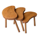 Trio of solid wood "bean" coffee tables