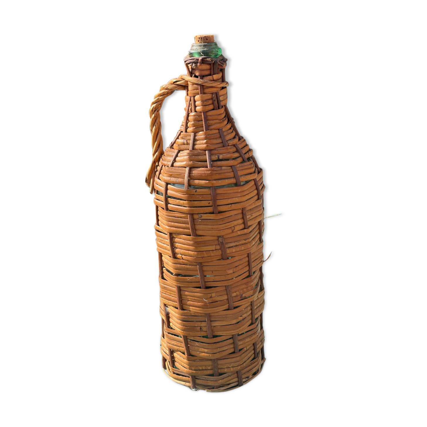 Old wicker bottle