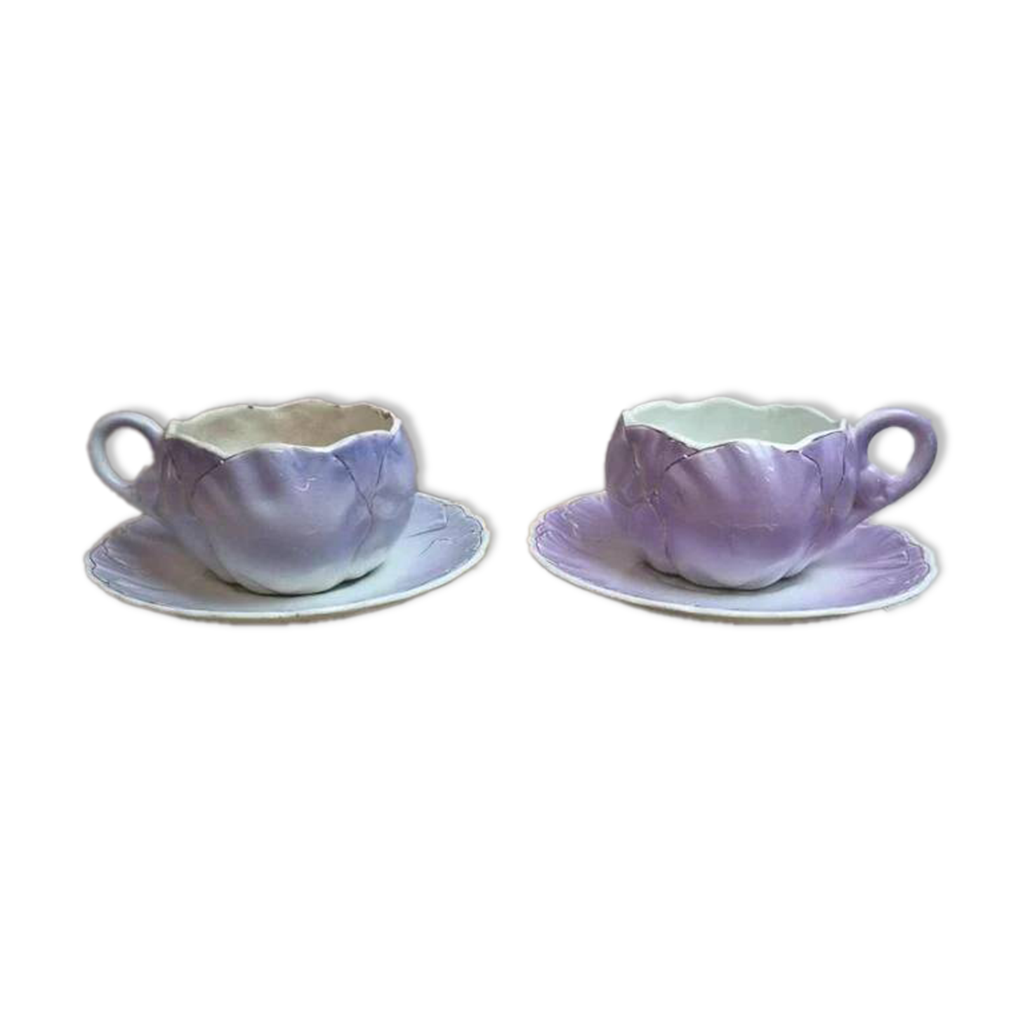 2 large breakfast/chocolate cups K&G Lunéville with saucers