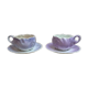 2 large breakfast/chocolate cups K&G Lunéville with saucers