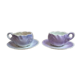 2 large breakfast/chocolate cups K&G Lunéville with saucers