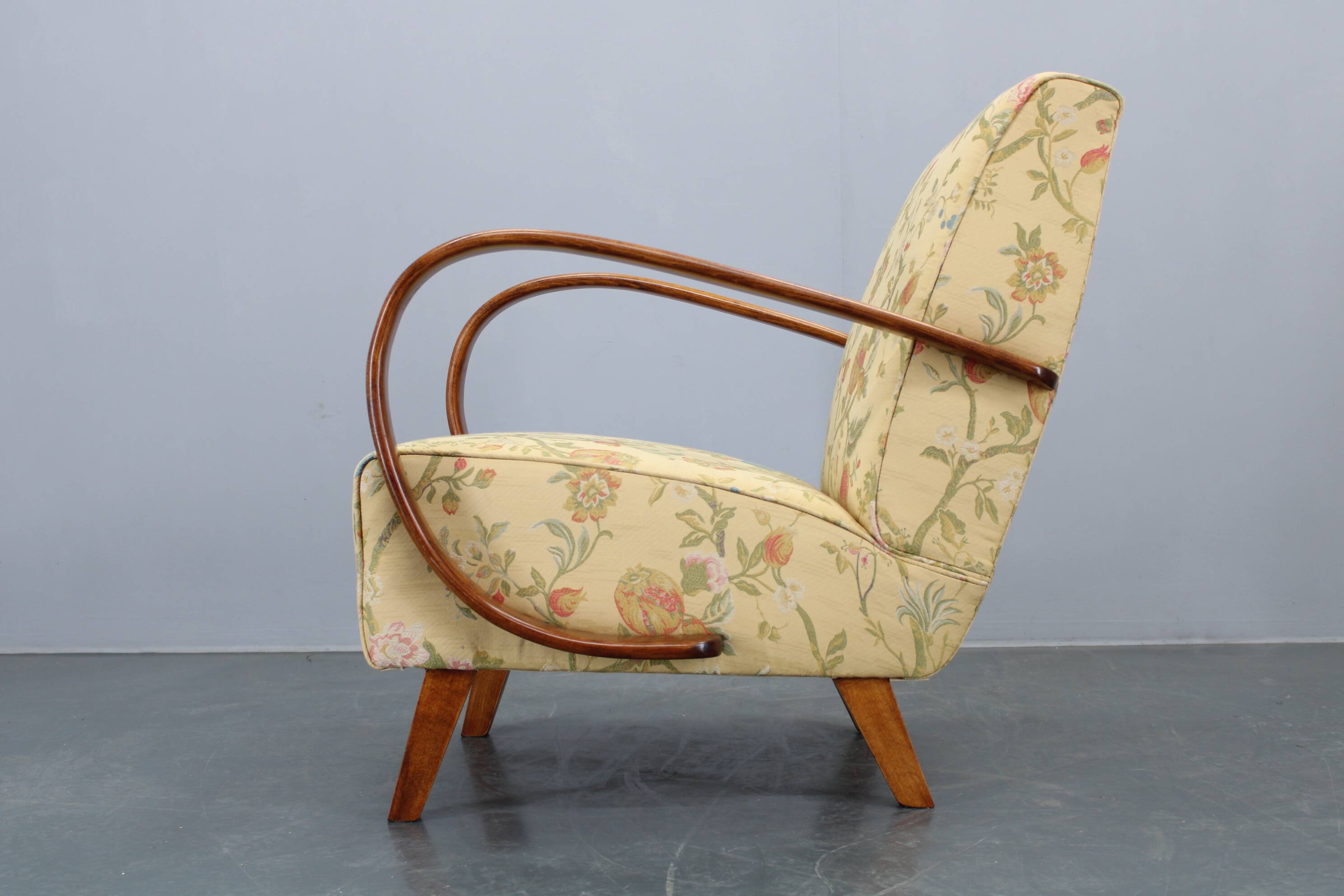 1950s Refurbished Jindrich Halabala  Armchair, Czechoslovakia