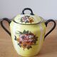 Vintage floral porcelain sugar bowl