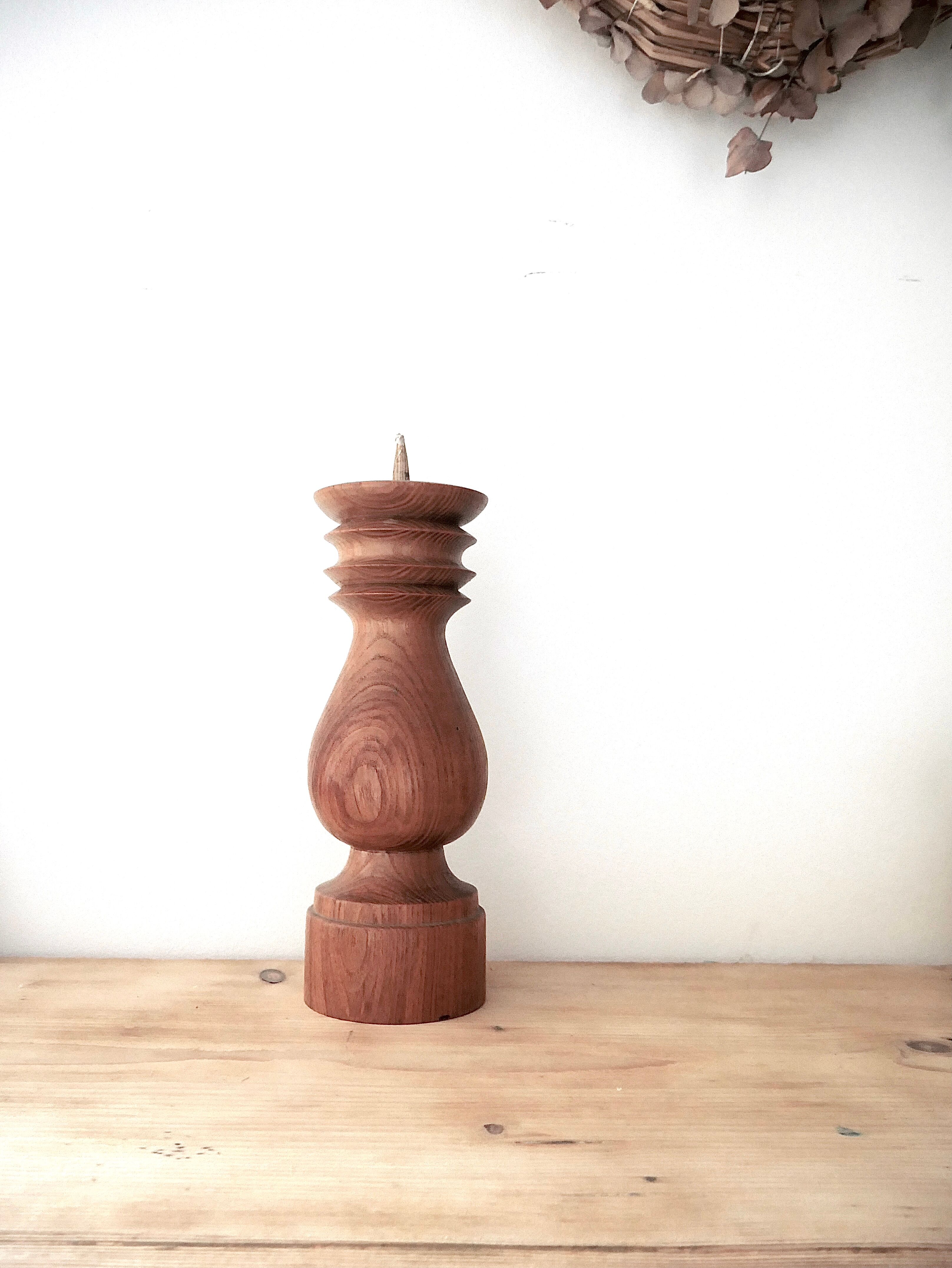 Wooden candle holder