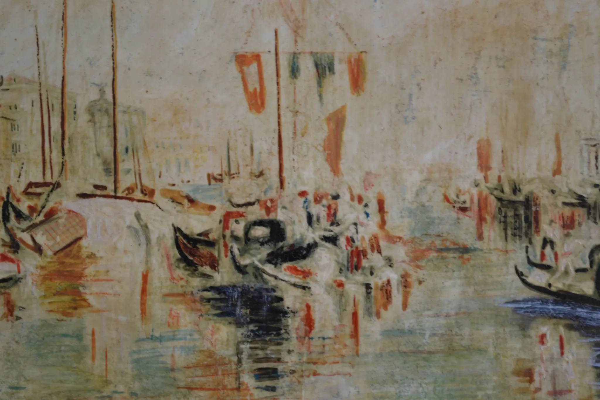 Venice "The Grand Canal" Old painting Oil on canvas