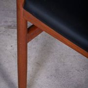 Teak Stools with Black Leather Tops by Spøttrup Møbelfabrik, 1960s, Set of 2