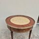 Louis XVI style mahogany bouillotte table in marquetry and bronze