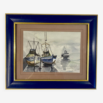 Old painting, Marine, signed and dated 1999