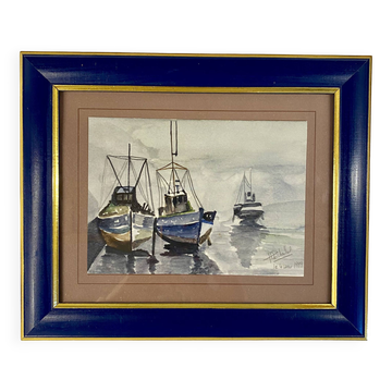 Old painting, Marine, signed and dated 1999