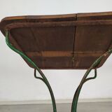 Garden pedestal table metal wood