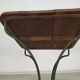 Garden pedestal table metal wood