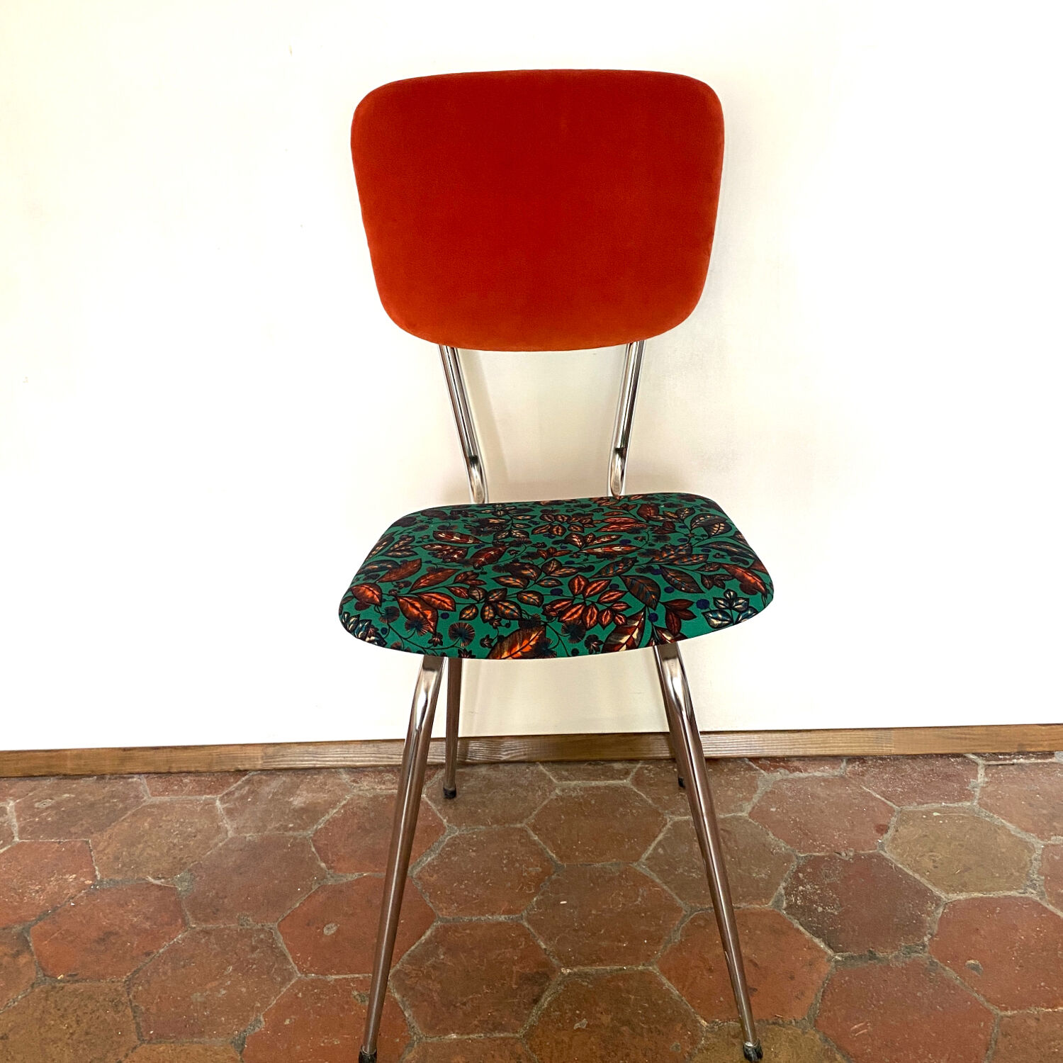 Upcycled vintage chair - rainbow tree green