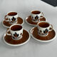 Set of 4 Boch La Louvière Kimono coffee cups with saucers – Service