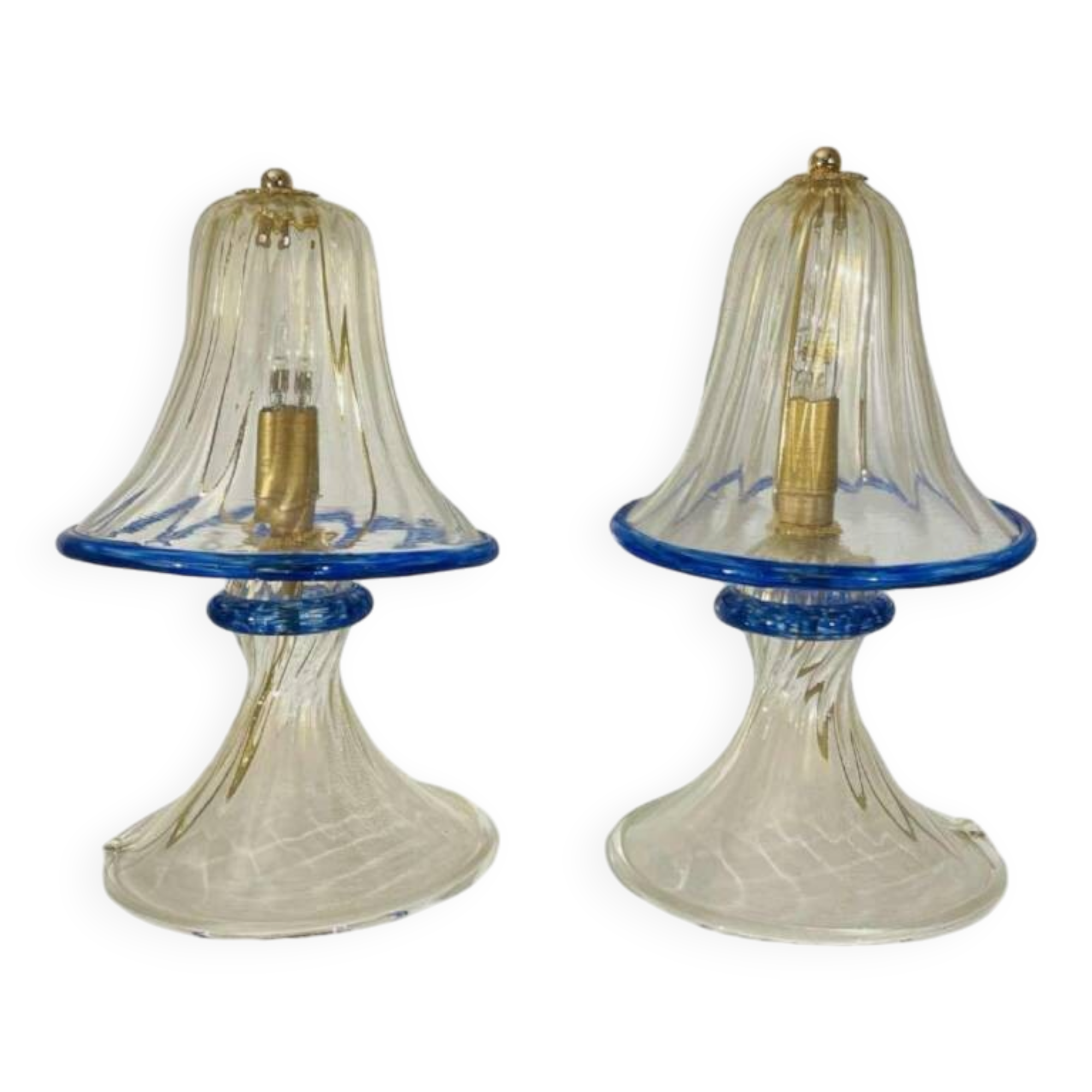 Paire de lampes 'champignon' Hollywood Regency, Barovier & Toso à Murano