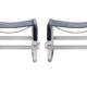 Wanderlust footrest pair, blue with silver steel.