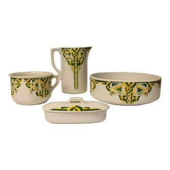 Art Deco toiletries, St Ghislain earthenware, Belgium, 1930.