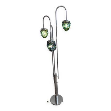 Lampadaire  cascade « Grappes de raisins » en verre multicolore