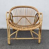 Rattan basket armchair