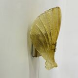 Set of 2 Sölken leuchten Murano glass shell wall lamps , 1970s