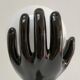 Black ceramic and opaline design hand lamp 90s