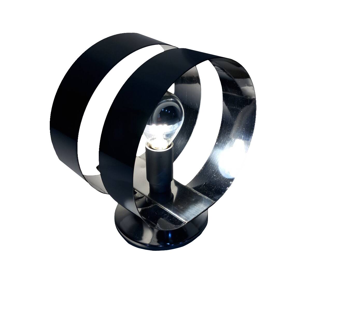 Vintage Table Lamp • Rings • Steel • Space Age • 1970