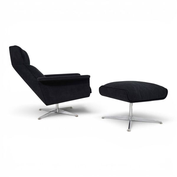 Fauteuil Kaufeld Siesta 62 avec repose-pieds par Jacques Brule, 1960
